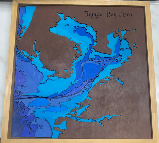 Layered and Painted Tampa Bay Area Wall Hanging